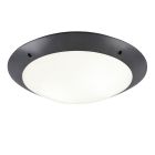Anthracite flush ceiling light modern, Gandrup, IP54