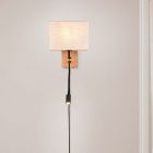 White wall light wood, Fransien, with switch