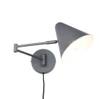 Anthracite wall light modern, Jille, with switch