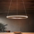 Brown pendant light modern, Jiry, 48W, white switch LED, 3-step dimmable