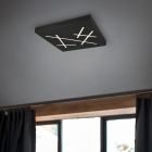 Black flush ceiling light design, Eelco, 24W, warm to cold white adjustable LED, 3-step dimmable