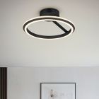 Black ceiling light modern, Jiry, 34W, white switch LED, 3-step dimmable