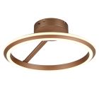 Brown ceiling light modern, Jiry, 34W, white switch LED, 3-step dimmable