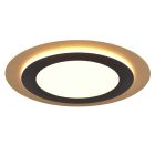 Black flush ceiling light modern, Frans, 42W, warm to cold white adjustable LED, with remote control