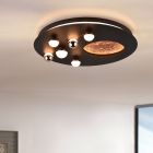 Black flush ceiling light modern, Gilberto, 42W, warm to cold white adjustable LED, 3-step dimmable