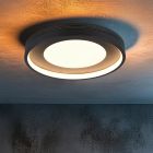 Black flush ceiling light modern, Flory, 36W, 3000K LED