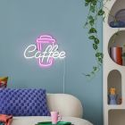 Transparent wall light plastic, Coffee, 5W, pink LED, with switch