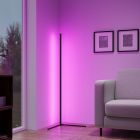 Black floor lamp modern, Erdal, 10W, RGB LED, with remote control