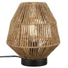 Rattan table lamp brown, Fleurtje, with switch