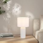 Ceramic table lamp white, Nannette, with switch