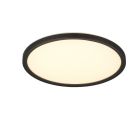 Black flush ceiling light modern, Jeltje, 18W, warm to cold white adjustable LED, with remote control
