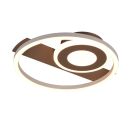 Brown flush ceiling light design, Jantuano, 22W, 3000K LED