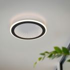 Black ceiling light modern, Gunda, 21,5W, warm to cold white adjustable LED, with remote control