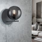 Anthracite wall light modern, Silkis, with switch