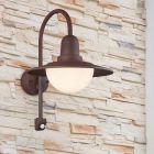 Rust Coloured outdoor wall light with motion sensor modern, Semmy, IP44