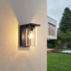Black outdoor wall light with dusk to dawn sensor modern, Yves, IP44