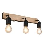 Black bathroom wall light rustic, Ahsen, IP44, with switch