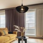 Wood pendant light black, Mirjan