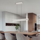 Grey pendant light modern, Joek, 22W, warm to cold white adjustable LED, 3-step dimmable