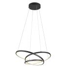 Black pendant light design, Teodore, 34W, white switch LED, 3-step dimmable