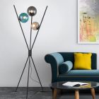 Grey floor lamp modern, Larans, with switch