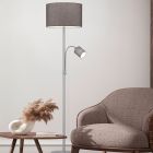 Grey floor lamp modern, Ledbury, with switch