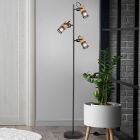 Black floor lamp vintage, Jessica, with switch