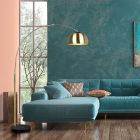 Brass arc floor lamp modern, Myrthe, with switch