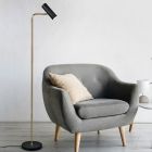 Brass floor lamp modern, Kaso, with switch