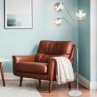 Chrome floor lamp design, Rahma, with switch