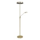 Brass reading floor lamp modern, Marjon, 35W, warm to cold white adjustable LED, with touch dimmer
