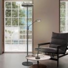 Anthracite reading floor lamp modern, Marjon, 35W, warm to cold white adjustable LED, with touch dimmer