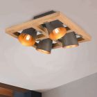 Nickel flush ceiling light vintage, Keira