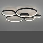 Black flush ceiling light modern, Robon, 49W, 3000K LED