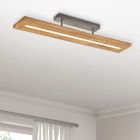 Wood flush ceiling light brown, Deka, 27W, 3000K LED