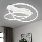 White flush ceiling light design, Teodore, 34W, white switch LED, 3-step dimmable