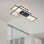 Anthracite flush ceiling light modern, Jetse, 40W, RGBW LED, with remote control