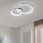 Chrome flush ceiling light modern, Kendi, 29W, 3000K LED