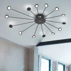 Black flush ceiling light modern, Florian, 2,6W, 3000K LED