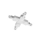 White cross connector for 2-phase track lighting