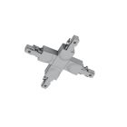 Gray cross connector for 2-phase track lighting