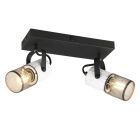 Black wall spotlight vintage, Marjet, with switch