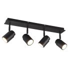 Black bathroom ceiling spotlight modern, Nelis, IP44
