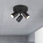 Black bathroom ceiling spotlight modern, Nelis, IP44
