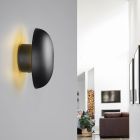 Black rechargeable wall light metal, Khaoula, 1,5W, 3000K LED, 3-step dimmable