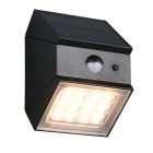 Black solar outdoor wall light modern, Majida, IP65
