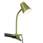 Green clip on light modern, Rahul, 4,5W, 3000K LED, with switch