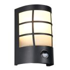 Black outdoor wall light with motion sensor modern, Ratna