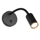 Black wall light modern, Suradj, with switch