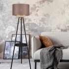 Taupe tripod floor lamp modern, Wendel, with switch
